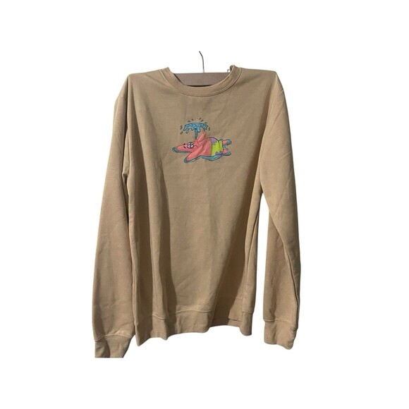 SPONGEBOB SQUAREPANTS SWEATSHIRTMEN SMALL BEIGE New With Tags - Picture 3 of 16